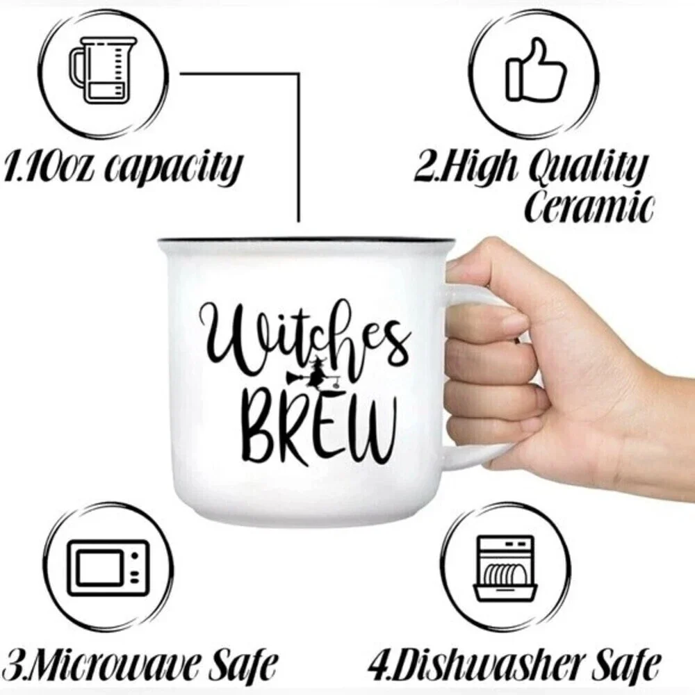 Halloween Witches Brew Coffee Mug Cup Gifts 11oz Ceramic White AZ.1